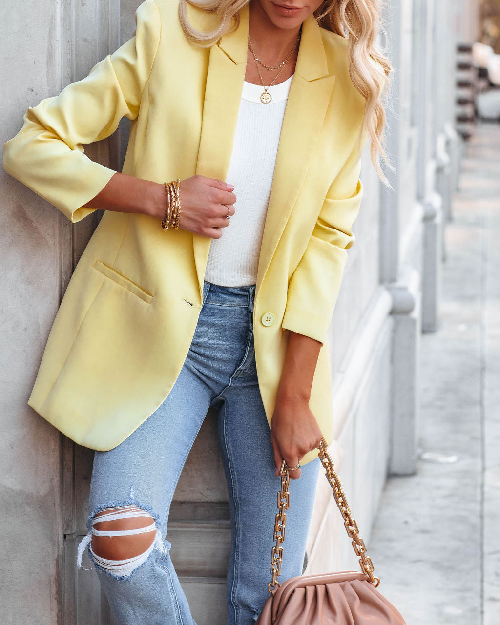 Standards Pocketed Blazer - Lemon