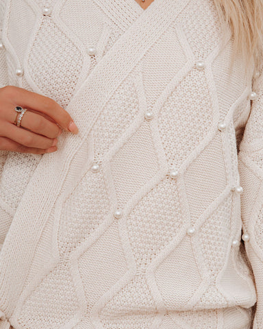 State Of Bliss Pearl Embellished Wrap Cardigan