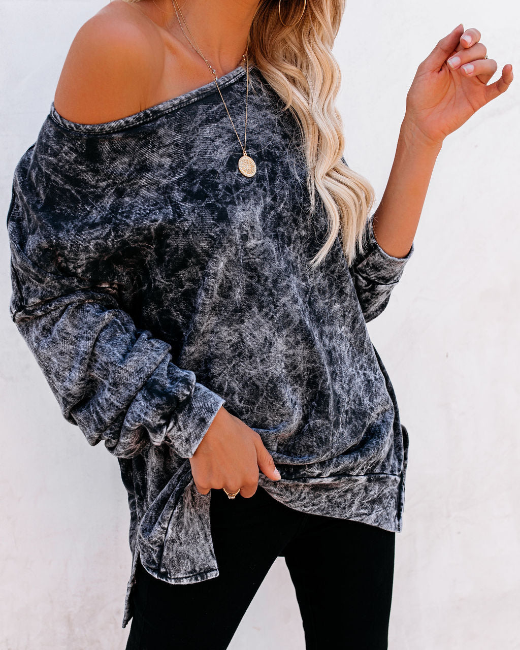 Stonestown Cotton Acid Wash Relaxed Pullover