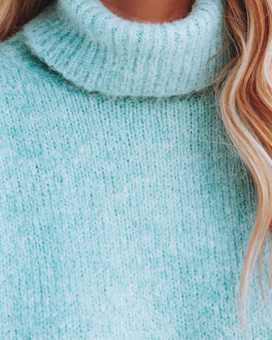 Stormi Turtleneck Knit Sweater - Dusty Teal