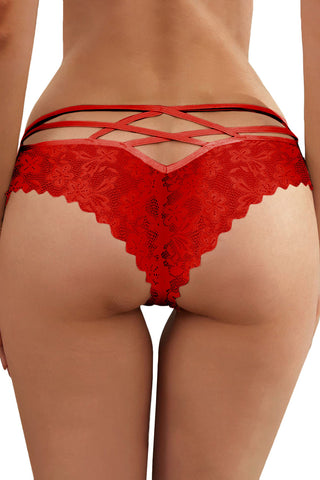 Strappy Crisscross Floret Lace Pantie