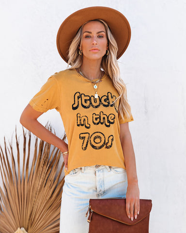 Stuck In The 70's Distressed Baumwoll-T-Shirt 