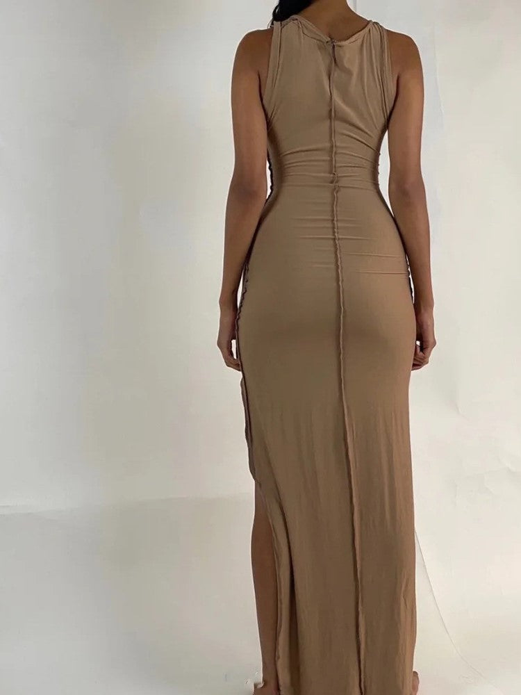 Simple  Slit Sleeveless Dress