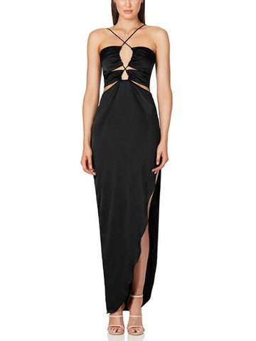 Slit  Halter Dress