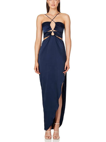 Slit  Halter Dress