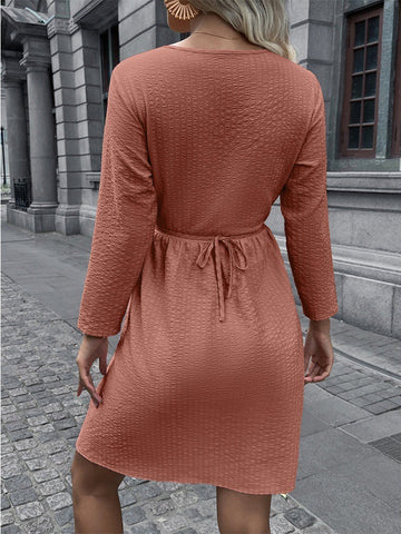 Solid Color Waist Dress