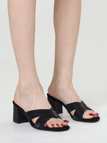 Temperament French Style Chunky Heel Sandals