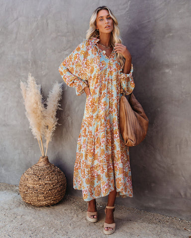 Sutherland Maxikleid im Boho-Stil mit Blumenmuster