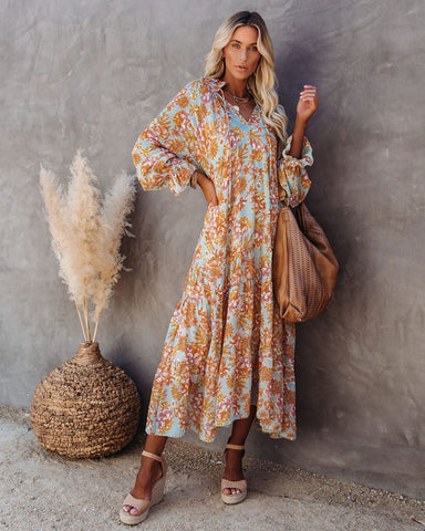 Sutherland Maxikleid im Boho-Stil mit Blumenmuster