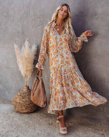 Sutherland Maxikleid im Boho-Stil mit Blumenmuster