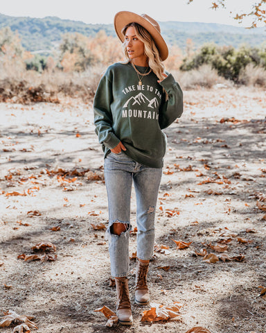 Take Me To The Mountains Cotton Blend Sweatshirt