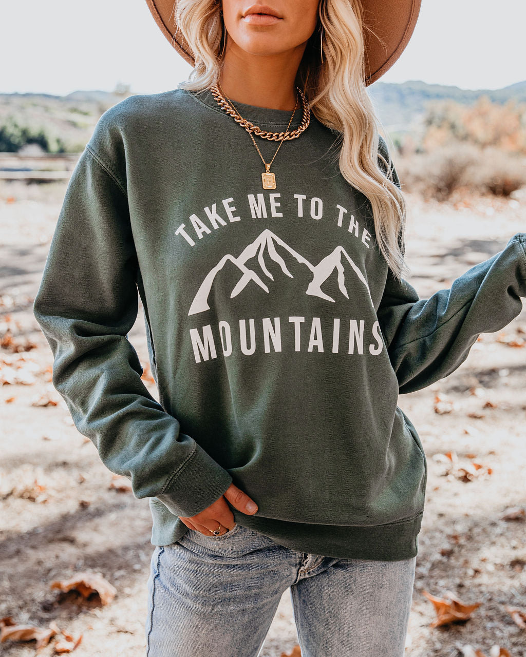 Take Me To The Mountains Cotton Blend Sweatshirt