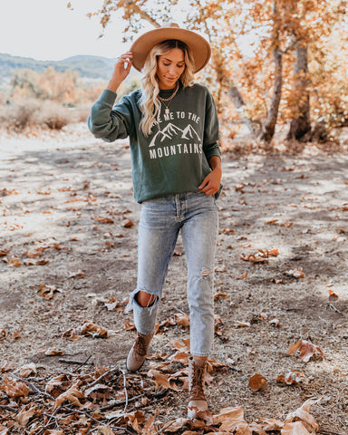 Take Me To The Mountains Cotton Blend Sweatshirt