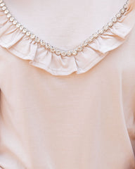 Take My Time Cotton Embellished Ruffle Top