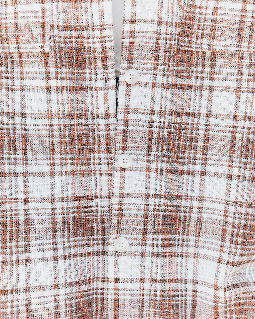 Tanja Pocketed Plaid Button Down Shacket - Copper