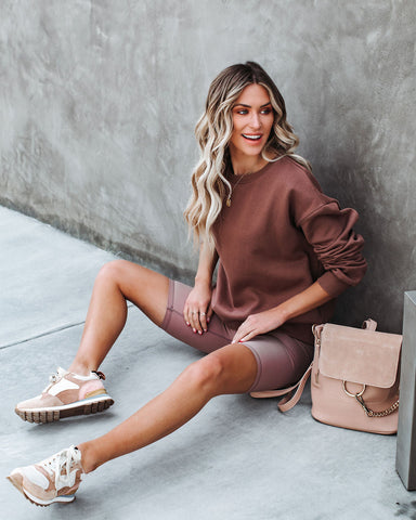 Taylin Cotton Blend Sweatshirt - Latte