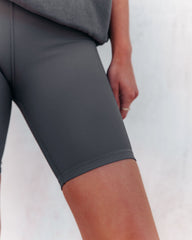 Taylin Ribbed Biker Shorts - Graphite