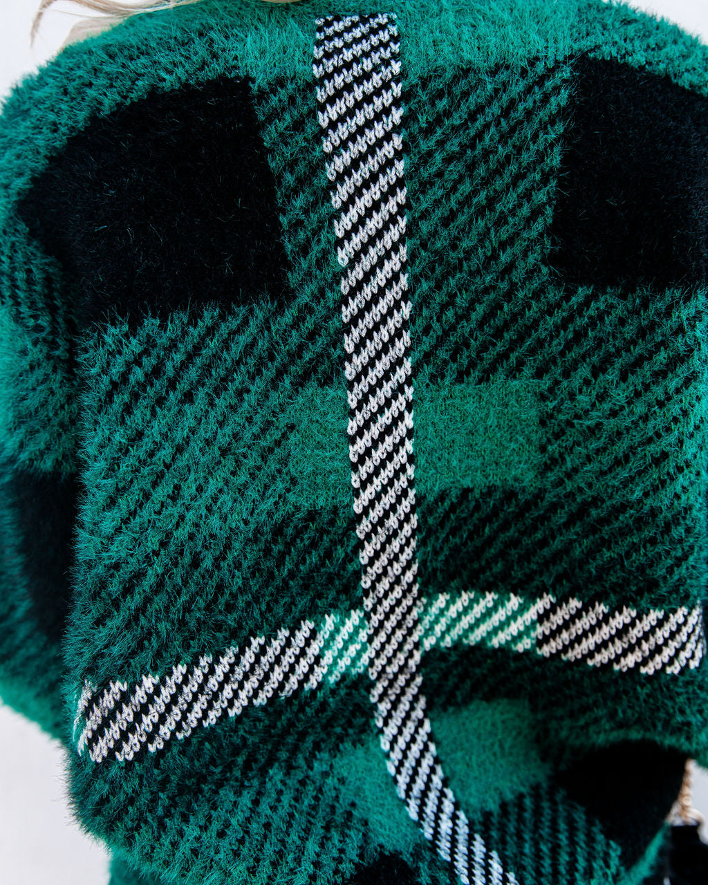 Taylor Plaid Fuzzy Knit Cardigan