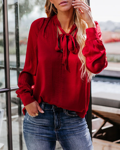 Test Blouse - Deep-Red