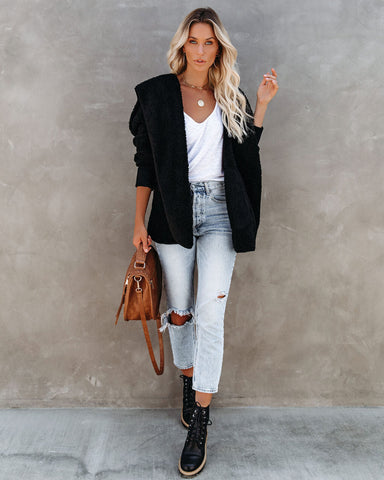 The Coziest Yet Pocketed Cardigan - Black