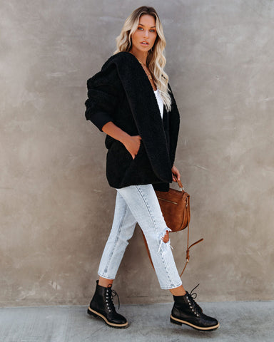 The Coziest Yet Pocketed Cardigan - Black