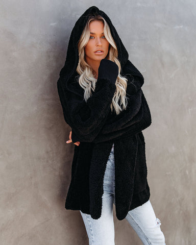 The Coziest Yet Pocketed Cardigan - Black