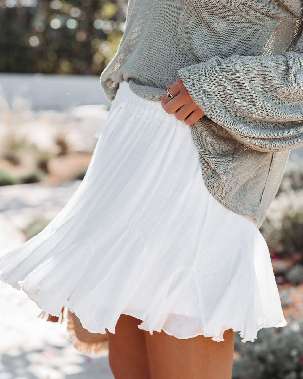 Times Movin Fast Ruffle Mini Skirt - Off White