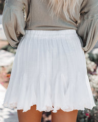 Times Movin Fast Ruffle Mini Skirt - Off White