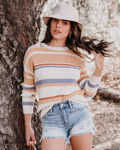 To And Fro Striped Knit Sweater