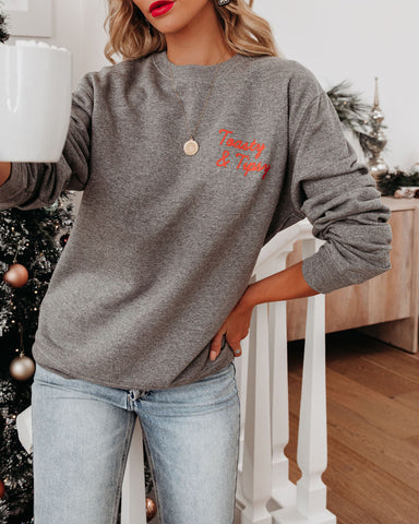 Toasty And Tipsy Cotton Blend Sweatshirt