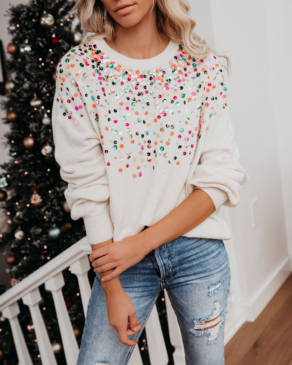 Too Cool Sequin Knit Sweater