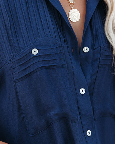 Too Good For You Button Down Top - Navy