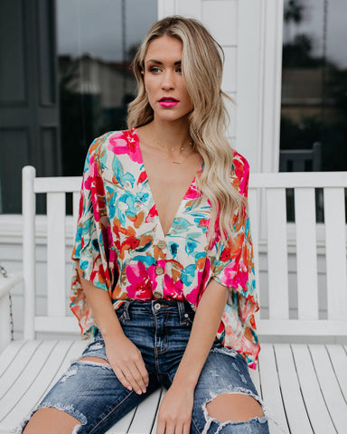 Tropicana Floral Kimono Top