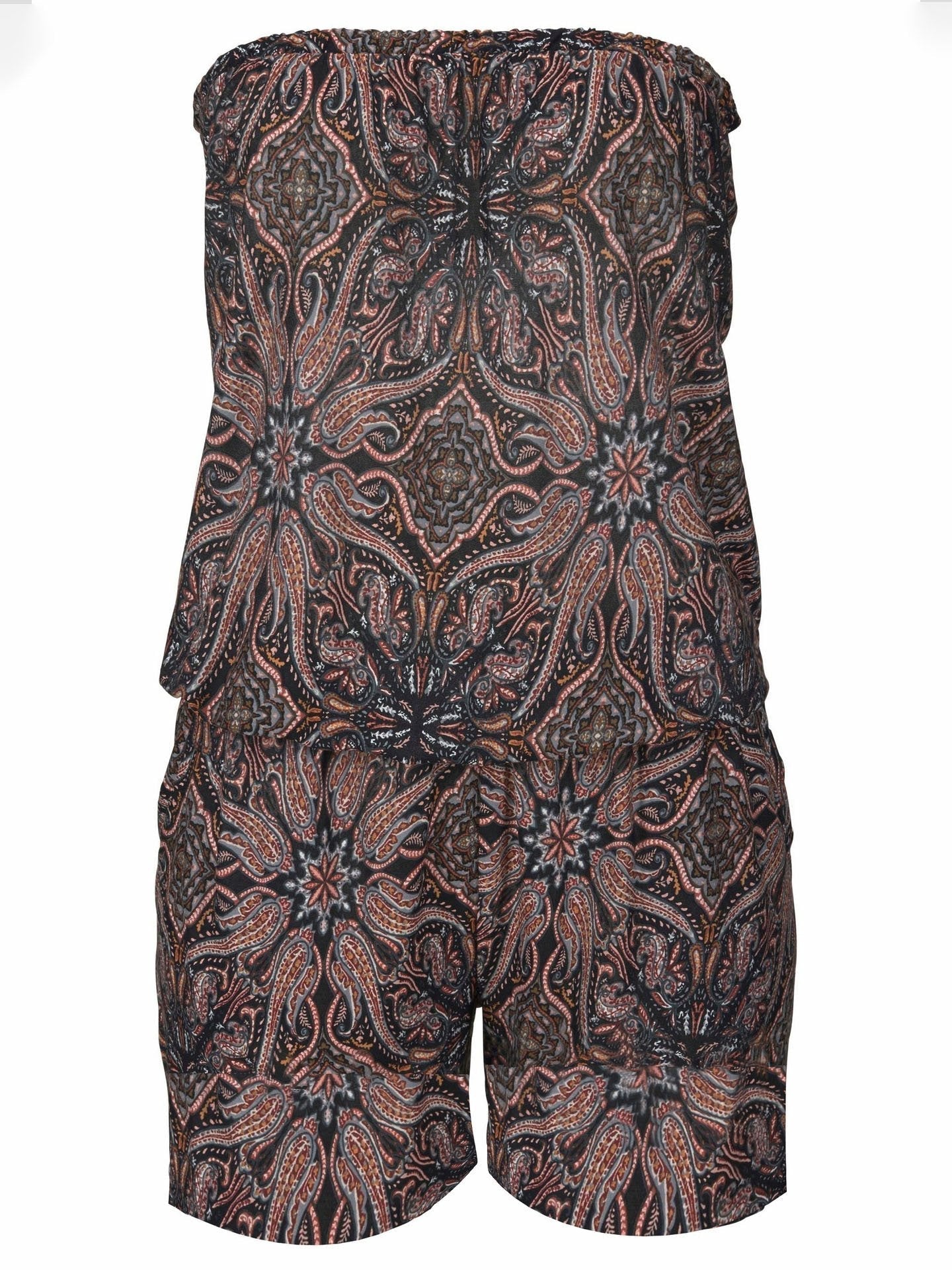 Tube-up Printed Bench Casual Jumpsuit