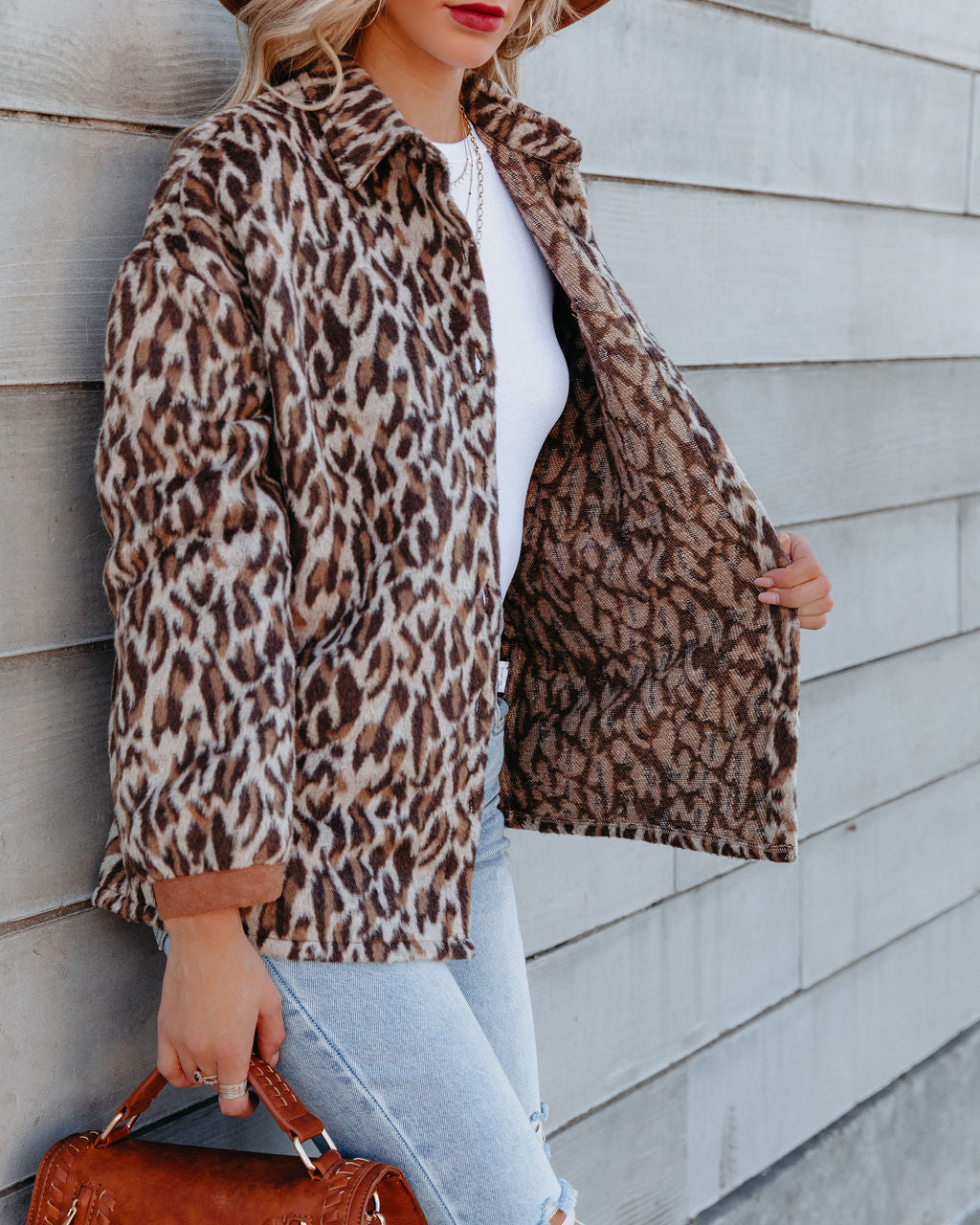 Unstoppable Button-Down-Hemdjacke mit Leopardenmuster 