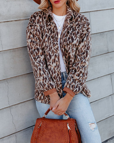 Unstoppable Button-Down-Hemdjacke mit Leopardenmuster 