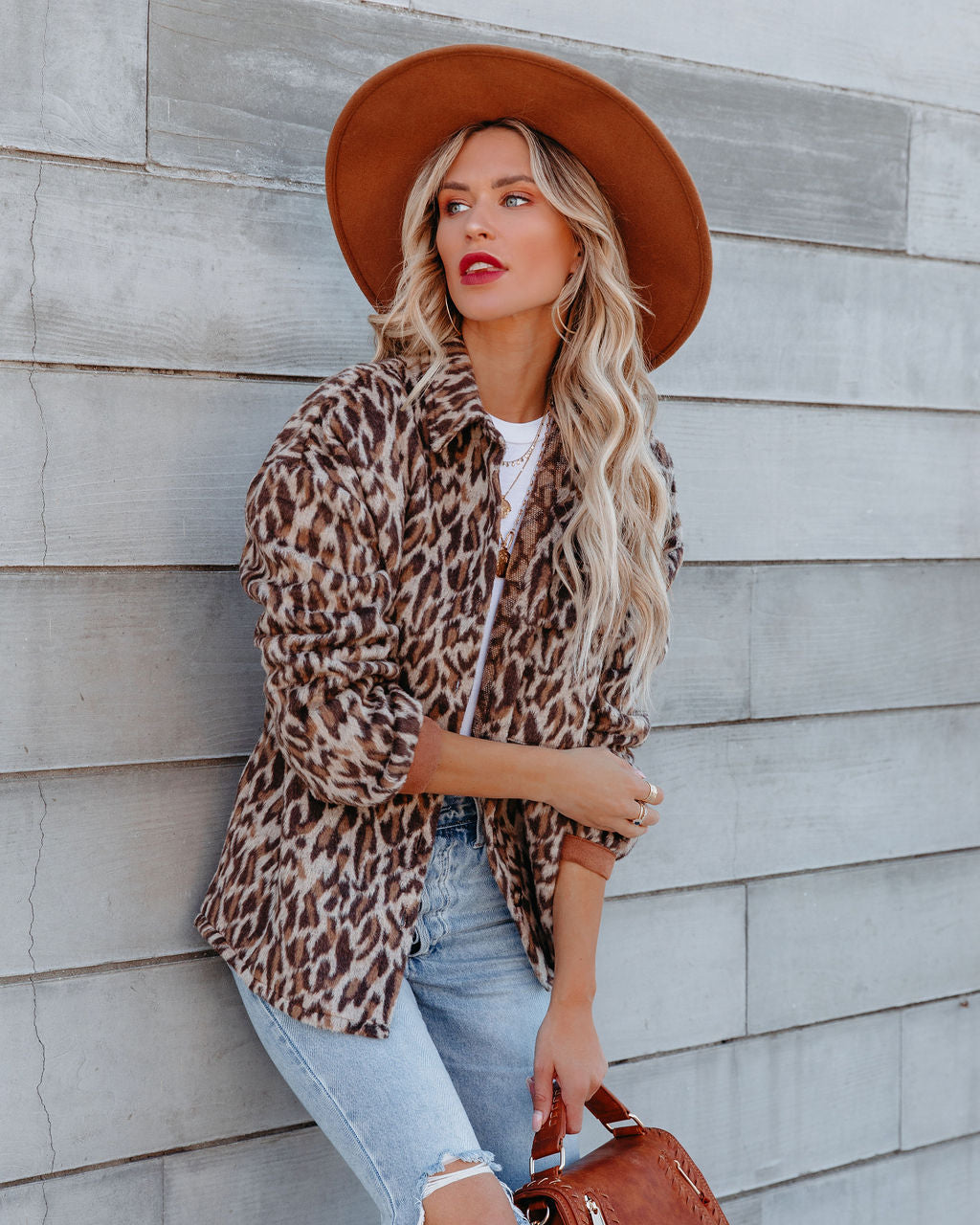 Unstoppable Button-Down-Hemdjacke mit Leopardenmuster 