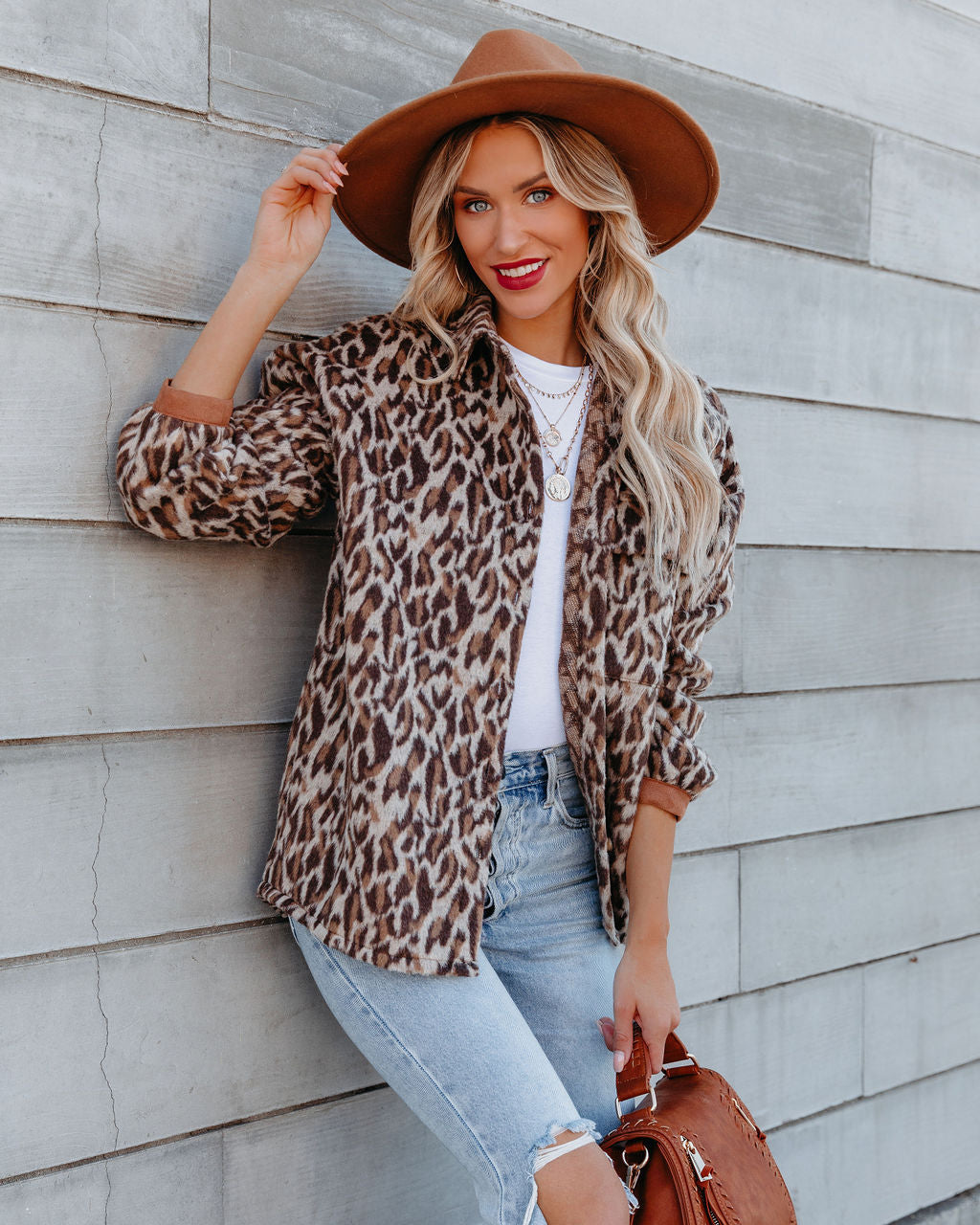 Unstoppable Button-Down-Hemdjacke mit Leopardenmuster 