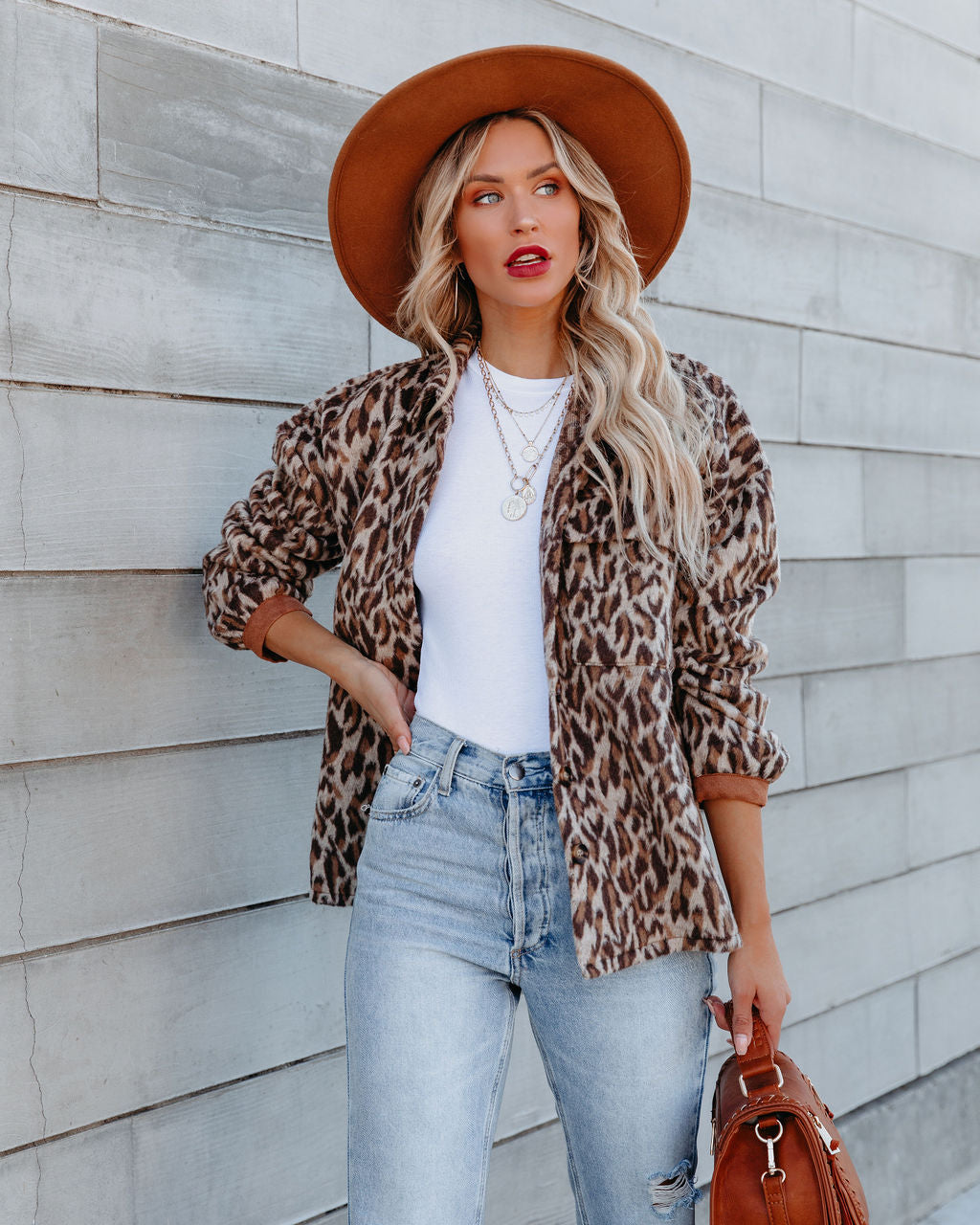 Unstoppable Button-Down-Hemdjacke mit Leopardenmuster 