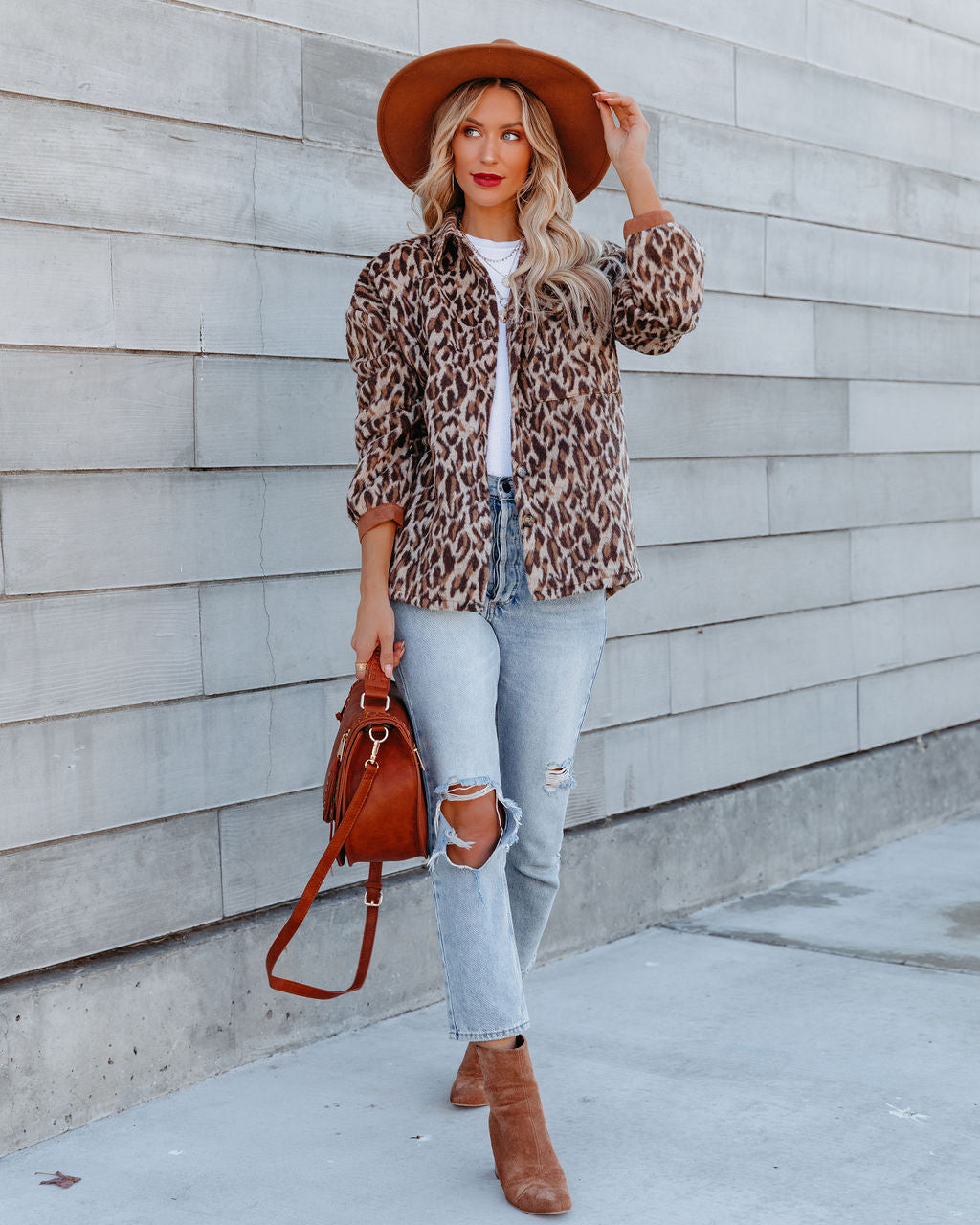 Unstoppable Button-Down-Hemdjacke mit Leopardenmuster 