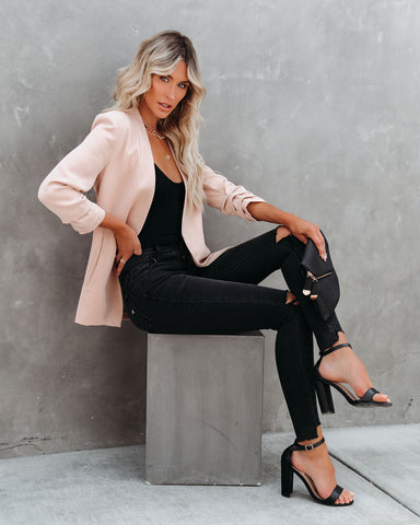 Uptown Girl Pocketed Blazer - Natural