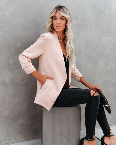 Uptown Girl Pocketed Blazer - Natural