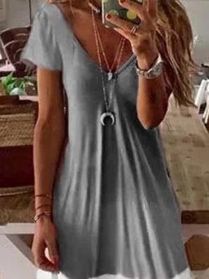 V-neck Short-sleeved Summer Dress