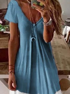 V-neck Short-sleeved Summer Dress