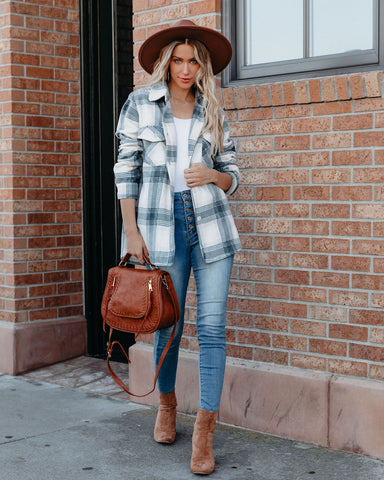 Veneta Pocketed Plaid Shacket