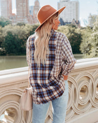 Veryl Cotton Frayed Plaid Button Down Top