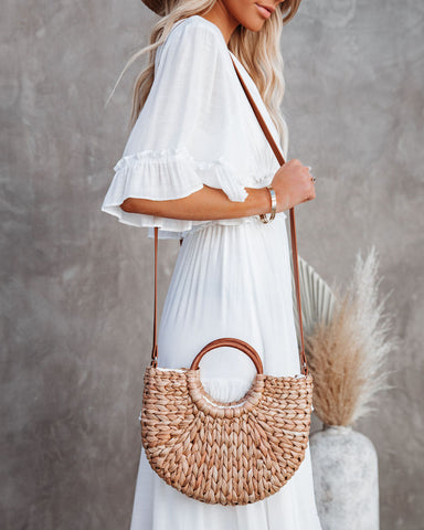 Wander Often Rattan Crossbody Handbag