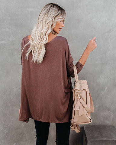 Wear It Well Long Sleeve Bamboo Knit Top - Coffee