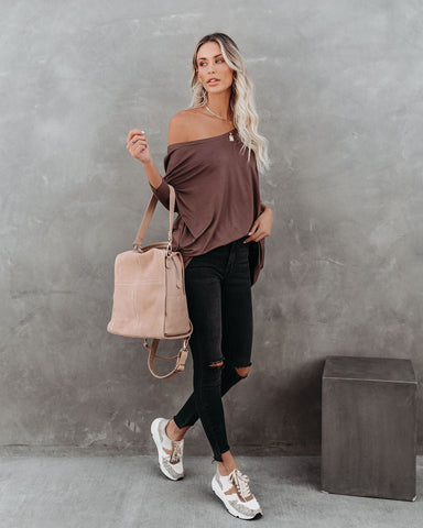 Wear It Well Long Sleeve Bamboo Knit Top - Coffee