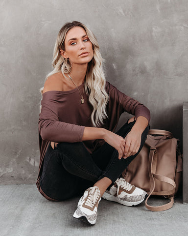 Wear It Well Long Sleeve Bamboo Knit Top - Coffee